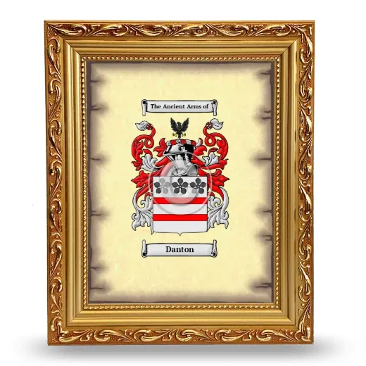 Danton Coat of Arms Framed - Gold