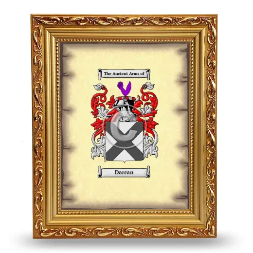 Darcan Coat of Arms Framed - Gold