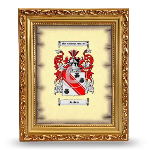 Darien Coat of Arms Framed - Gold