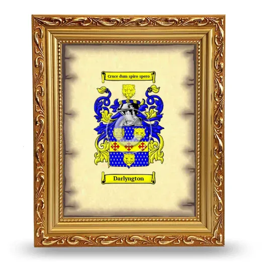Darlyngton Coat of Arms Framed - Gold
