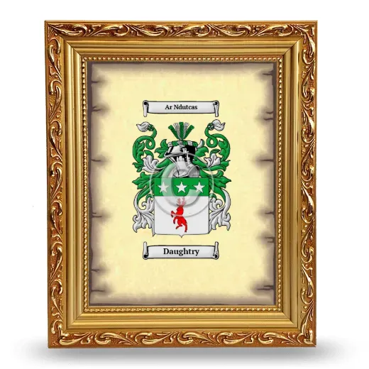 Daughtry Coat of Arms Framed - Gold