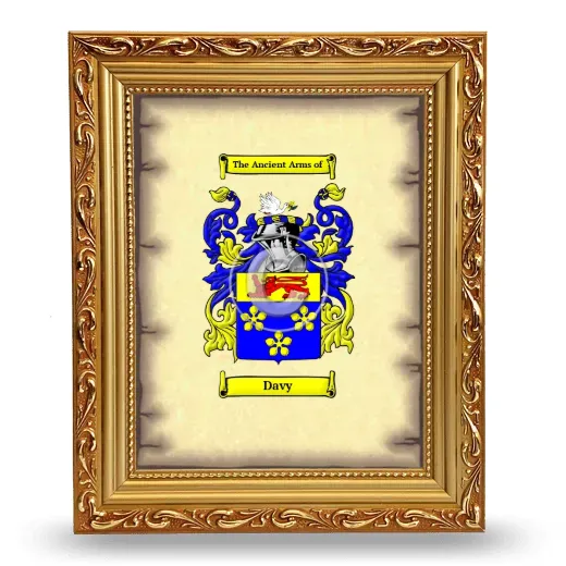 Davy Coat of Arms Framed - Gold
