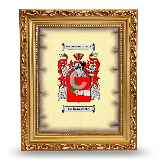 De benedetto Coat of Arms Framed - Gold