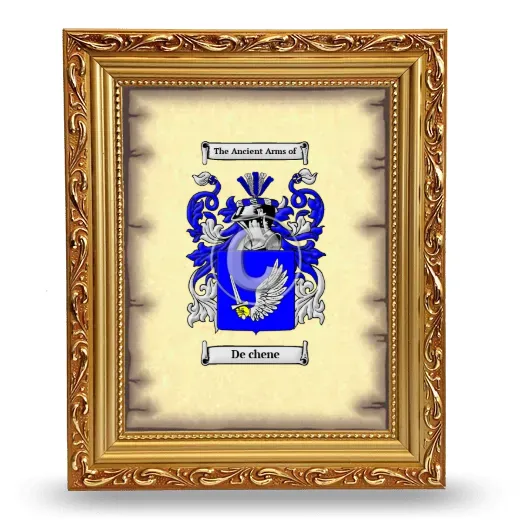 De chene Coat of Arms Framed - Gold