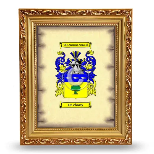 De choisy Coat of Arms Framed - Gold