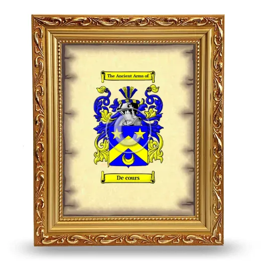 De cours Coat of Arms Framed - Gold