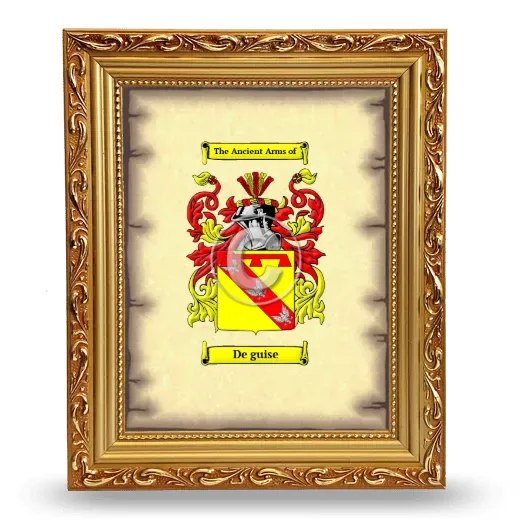 De guise Coat of Arms Framed - Gold