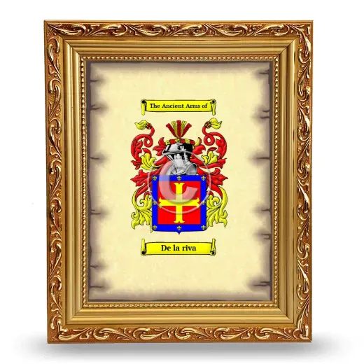 De la riva Coat of Arms Framed - Gold