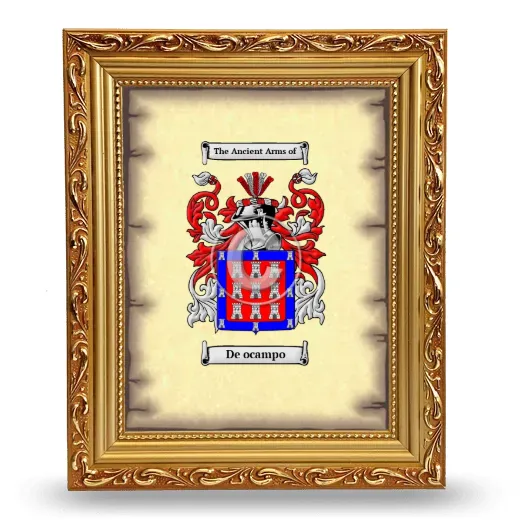 De ocampo Coat of Arms Framed - Gold