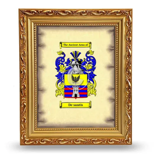 De santis Coat of Arms Framed - Gold