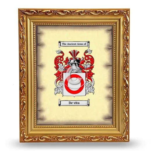 De vita Coat of Arms Framed - Gold