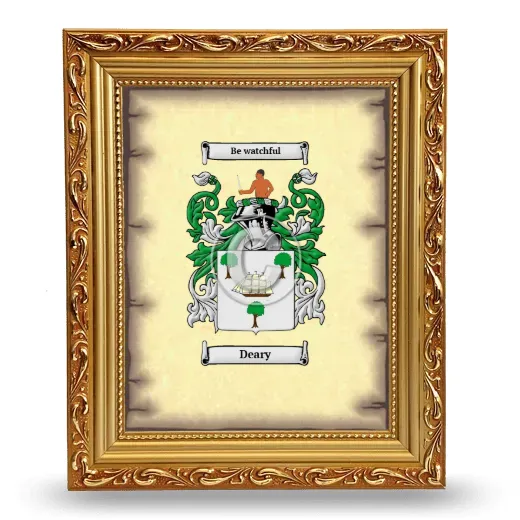 Deary Coat of Arms Framed - Gold