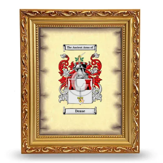 Dease Coat of Arms Framed - Gold