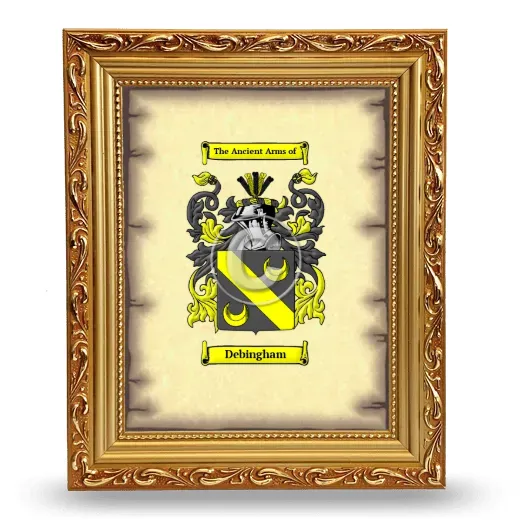 Debingham Coat of Arms Framed - Gold