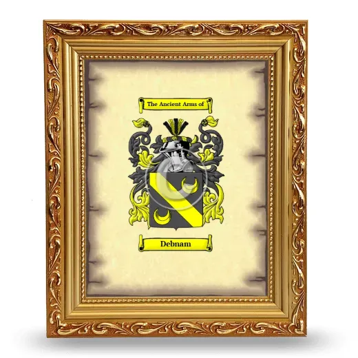 Debnam Coat of Arms Framed - Gold