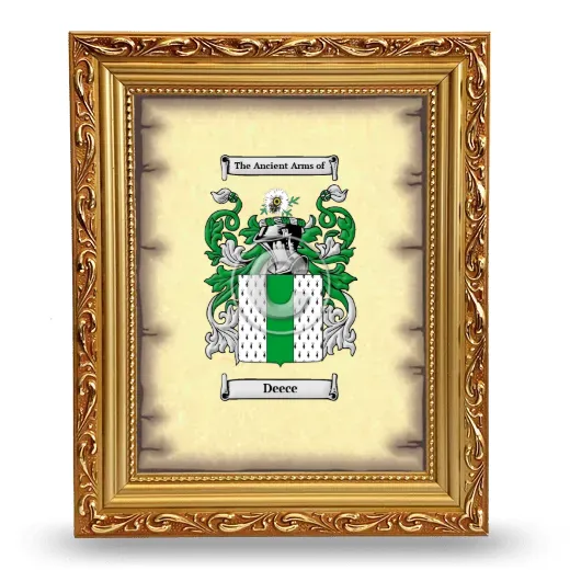 Deece Coat of Arms Framed - Gold