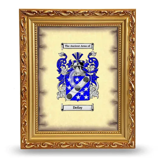Defoy Coat of Arms Framed - Gold