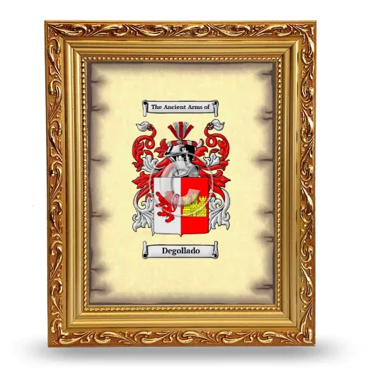 Degollado Coat of Arms Framed - Gold