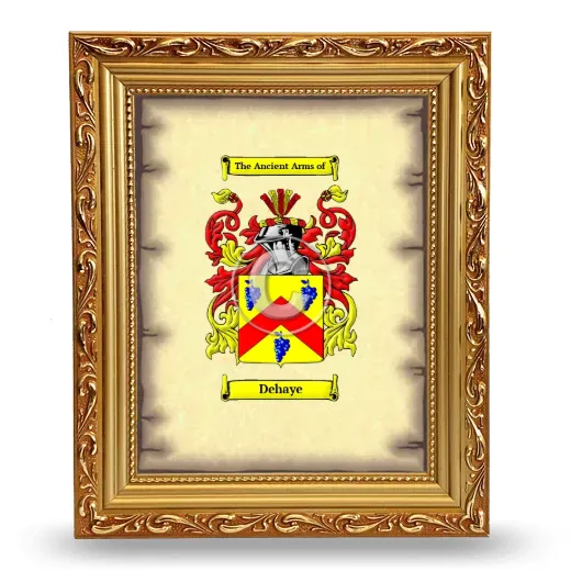 Dehaye Coat of Arms Framed - Gold