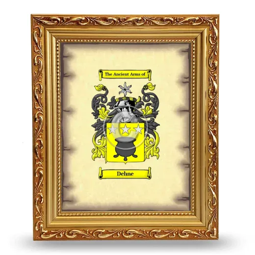 Dehne Coat of Arms Framed - Gold