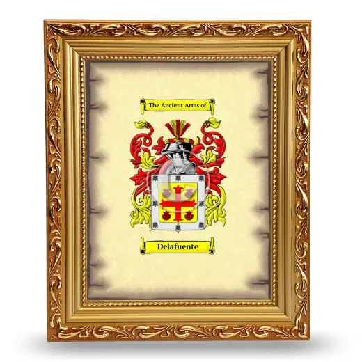 Delafuente Coat of Arms Framed - Gold