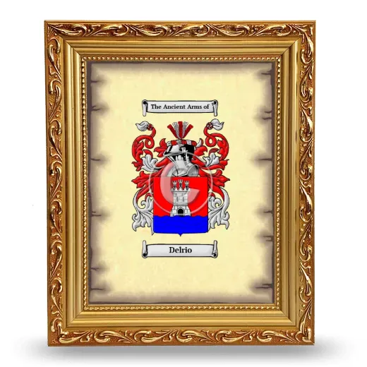 Delrio Coat of Arms Framed - Gold