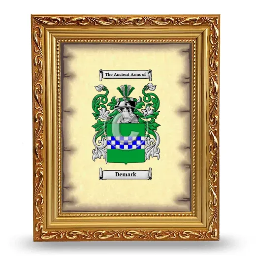 Demark Coat of Arms Framed - Gold
