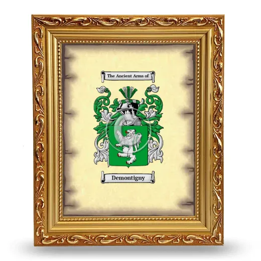 Demontigny Coat of Arms Framed - Gold