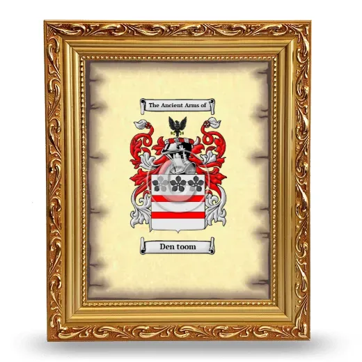 Den toom Coat of Arms Framed - Gold