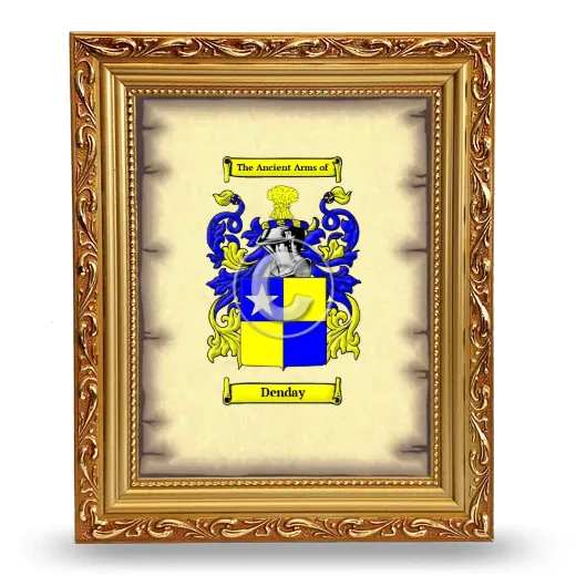 Denday Coat of Arms Framed - Gold