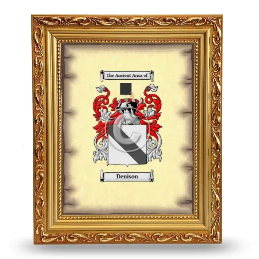 Denison Coat of Arms Framed - Gold