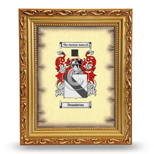 Denniston Coat of Arms Framed - Gold