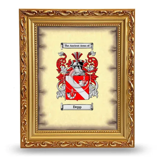 Depp Coat of Arms Framed - Gold