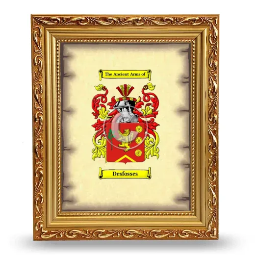 Desfosses Coat of Arms Framed - Gold
