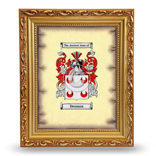 Desouza Coat of Arms Framed - Gold