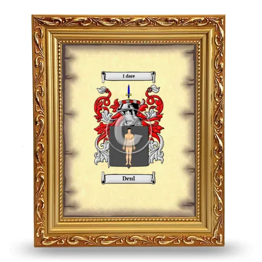 Deul Coat of Arms Framed - Gold