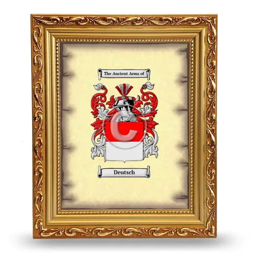 Deutsch Coat of Arms Framed - Gold