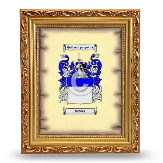Dewer Coat of Arms Framed - Gold