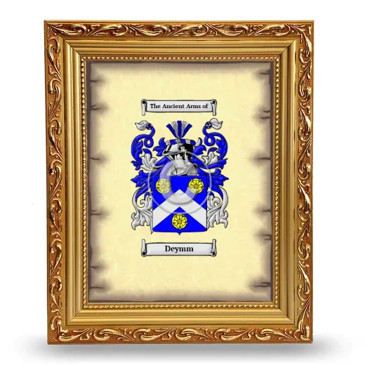 Deymm Coat of Arms Framed - Gold