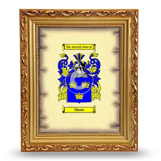Diane Coat of Arms Framed - Gold