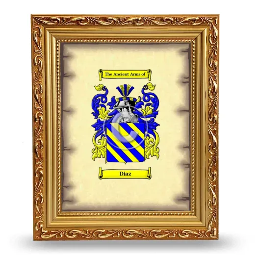 Diaz Coat of Arms Framed - Gold
