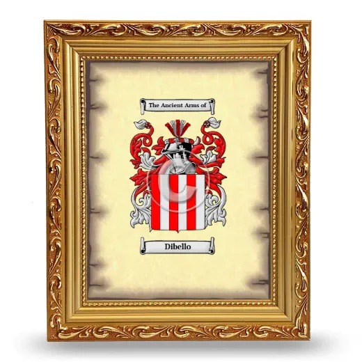 Dibello Coat of Arms Framed - Gold