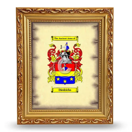 Diedrichs Coat of Arms Framed - Gold