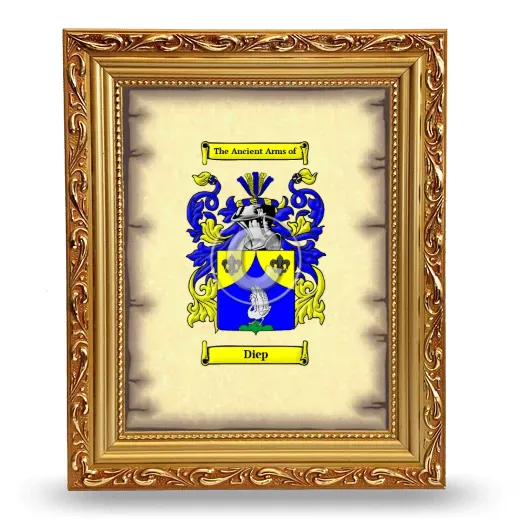 Diep Coat of Arms Framed - Gold