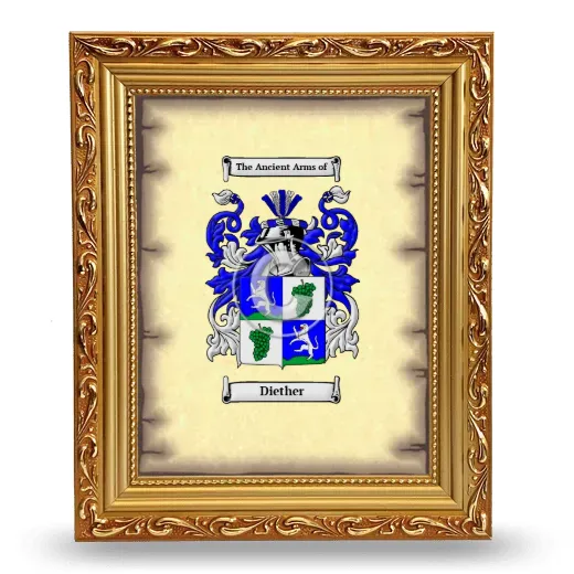Diether Coat of Arms Framed - Gold