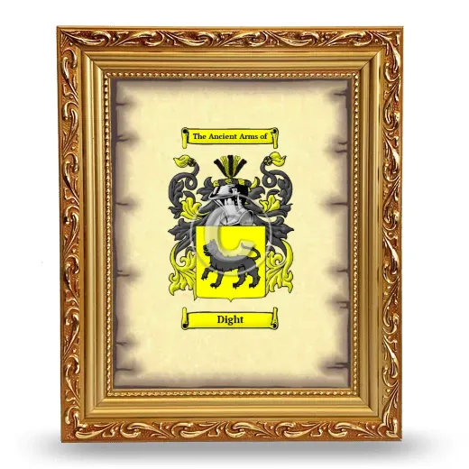 Dight Coat of Arms Framed - Gold