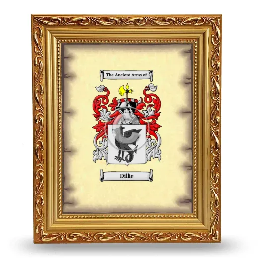 Dillie Coat of Arms Framed - Gold