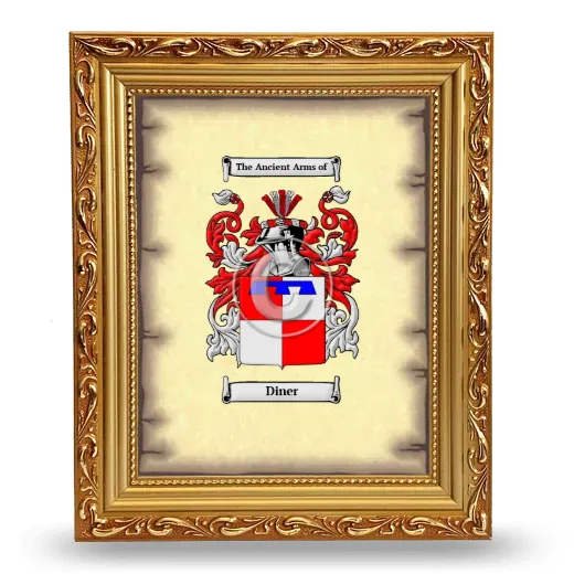 Diner Coat of Arms Framed - Gold