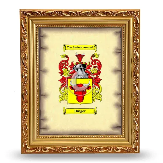 Dinger Coat of Arms Framed - Gold