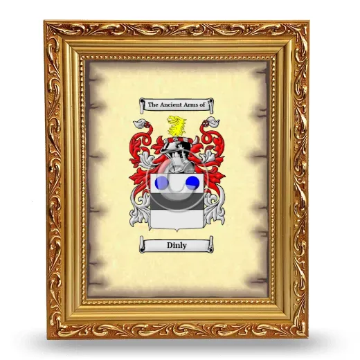 Dinly Coat of Arms Framed - Gold